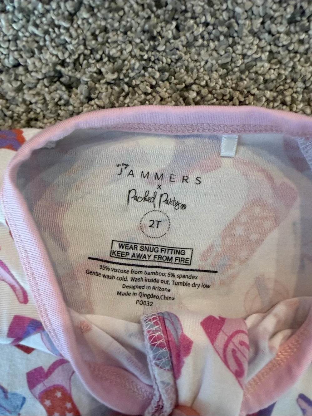 Girls 2T In My Jammers Boot Print Zip Front Footed Pajamas